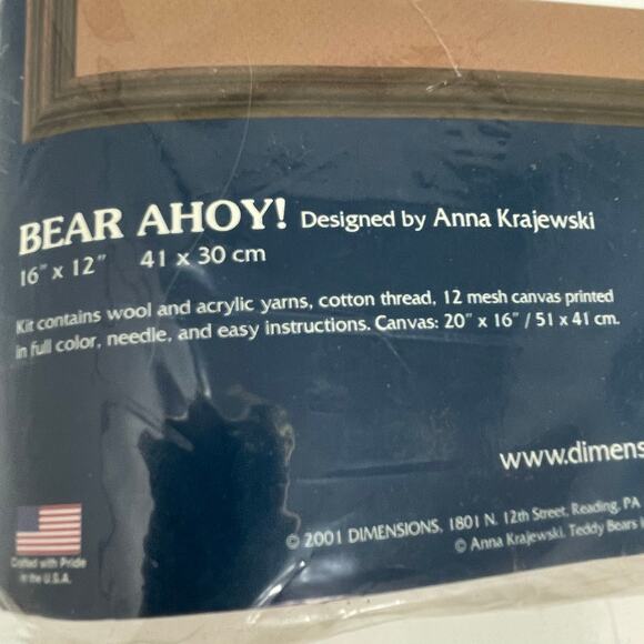 Sunset Needlepoint Bear Ahoy! Kit by Anna Krajewski Vintage New in Package - Picture 10 of 14